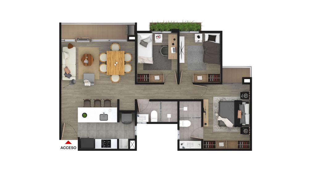 Apartamento de 78.71 metros cuadrados en Milla Dorada: Diseño amplio y versátil para familias pequeñas